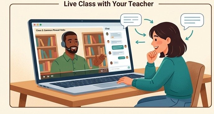 Étudiant en session vidéo en direct avec Sylvanus